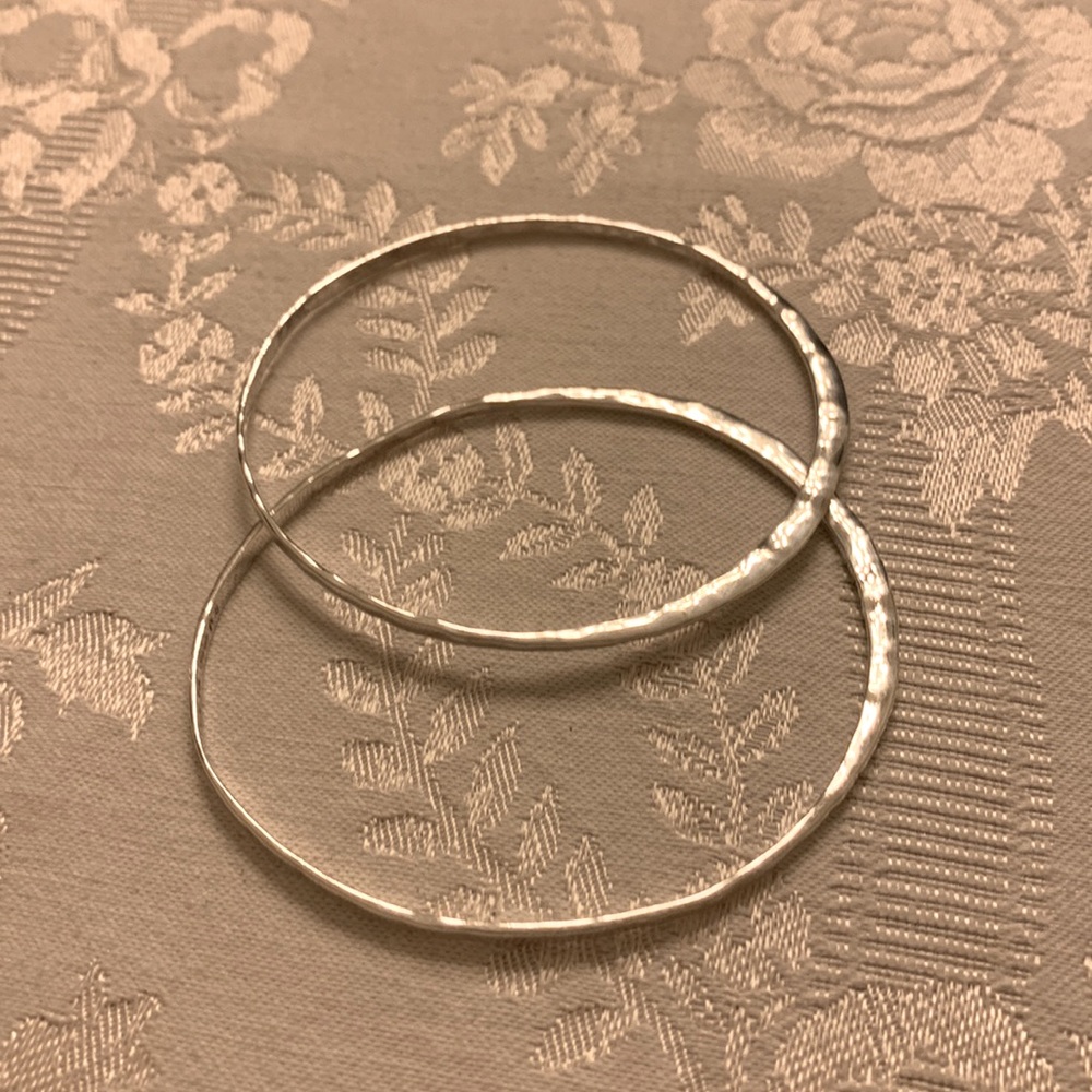Silver Bangle Bracelet Set